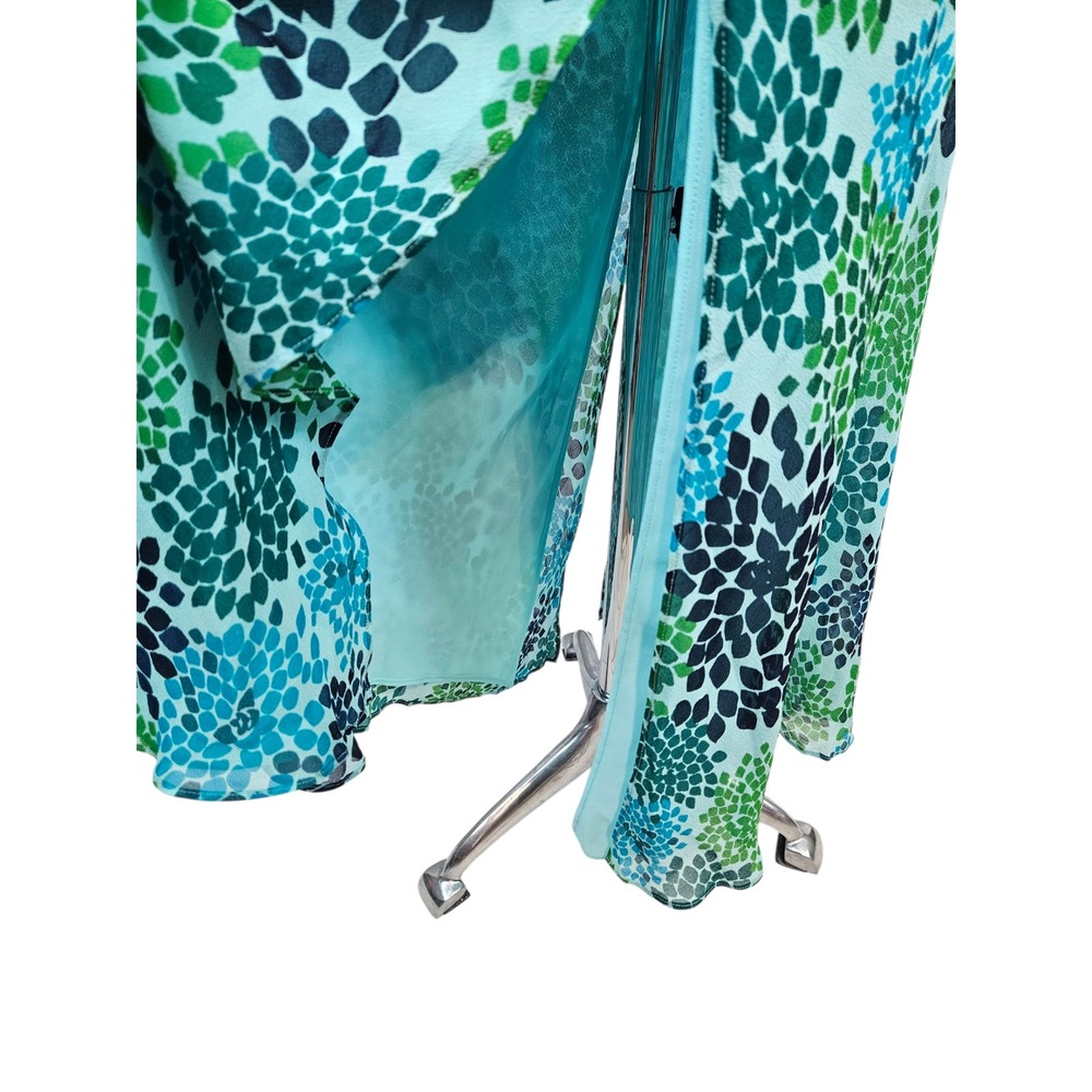 Vintage 90s Express Floral 100% Silk 2 Piece Skirt Set Maxi Fairy XS F52 - Picture 7 of 12